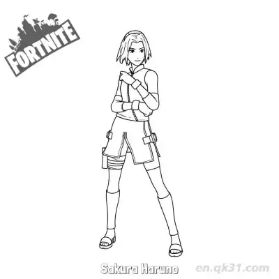 Free printable Sakura Haruno 1 Coloring Page - Free PDF Printable Fortnite Coloring Sheets coloring page